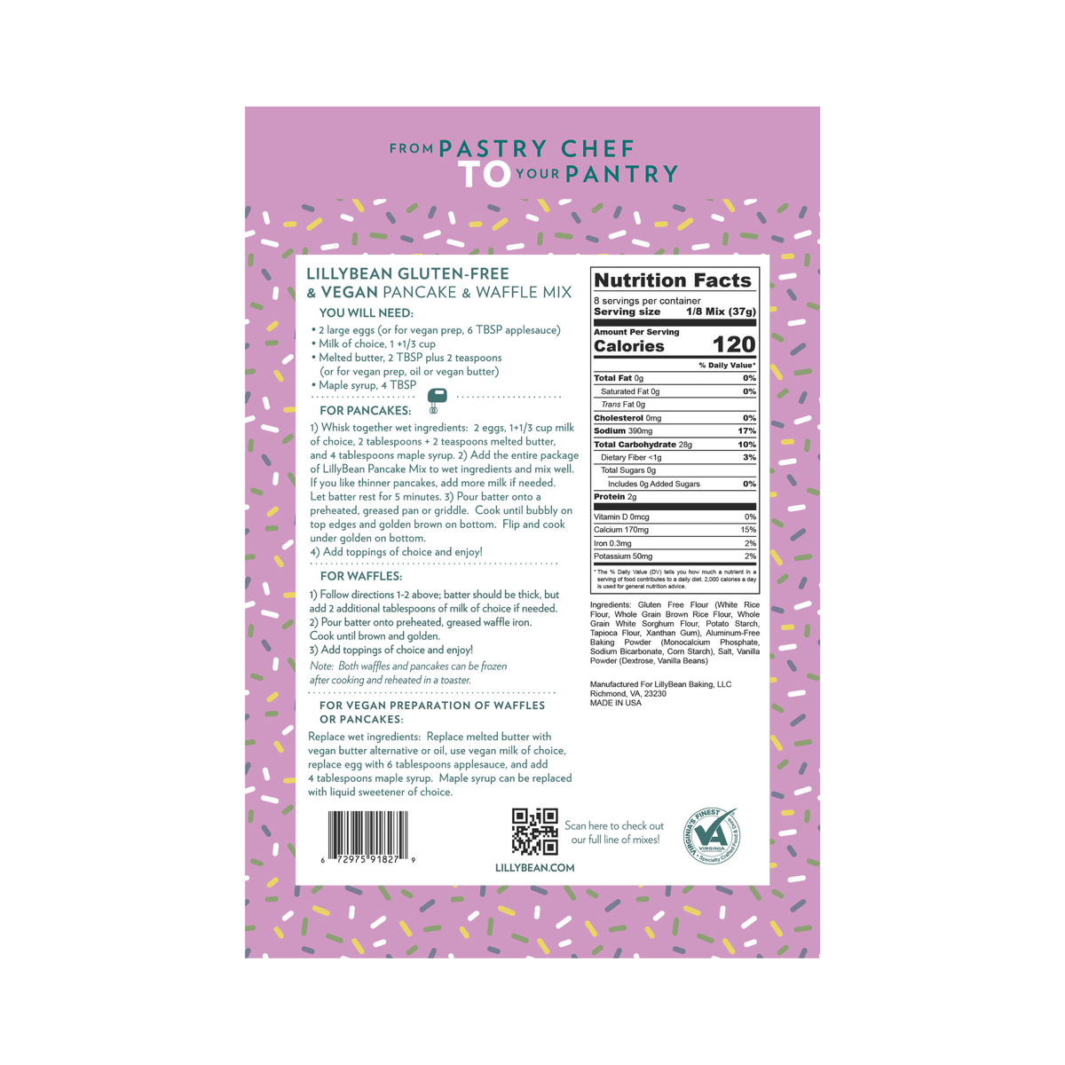 LillyBean Pancake & Waffle Mix (Vegan & GF!) - LillyBean Baking