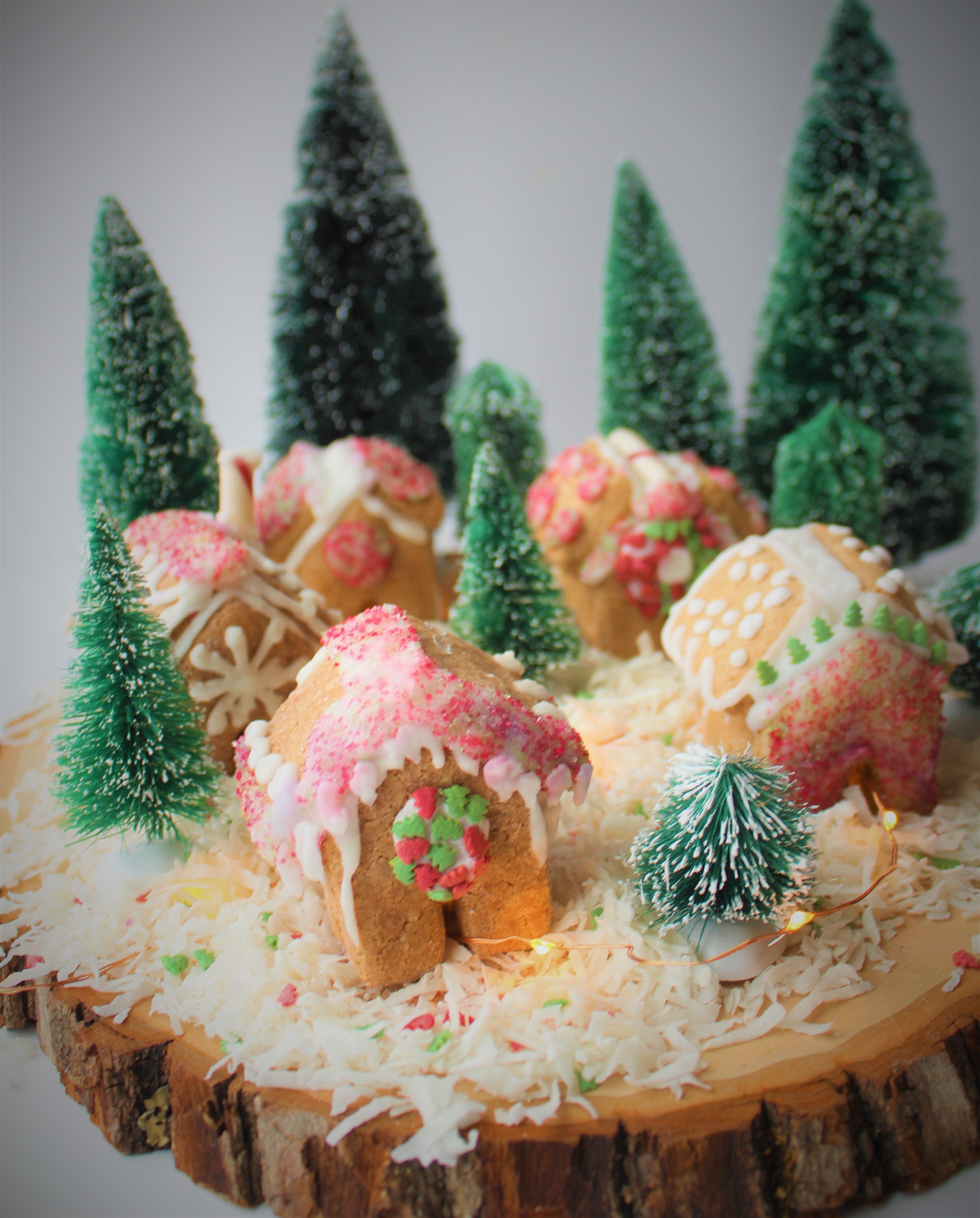 Gluten-Free Gingerbread Tiny House Village Baking Kit (Top-9 allergen-free & Vegan!) - LillyBean Baking