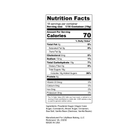 Nutrition Facts panel for LillyBean Brown Sugar Cinnamon Buttercream Frosting Mix, 18 servings per container, 70 calories per serving