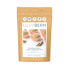 LillyBean Pumpkin Spice Cake & Cupcake Mix front of pouch, top-9 allergen-free, vegan and gluten-free pumpkin spice cake mix, 12 oz