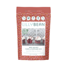 LillyBean Red Velvet Cake & Cupcake Mix front of pouch, top-9 allergen-free, vegan and gluten-free red velvet mix colored with beetroot, 12 oz