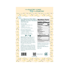 Back of LillyBean Lemon Buttercream Frosting Mix pouch showing ingredients, allergen statement and frosting and piping directions