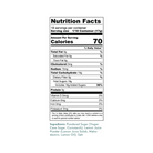 Nutrition Facts panel for LillyBean Lemon Buttercream Frosting Mix, 18 servings per container, 70 calories per serving