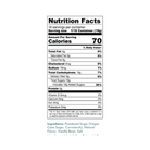 Nutrition Facts panel for LillyBean Marshmallow Frosting Mix, 18 servings per container, 70 calories per serving