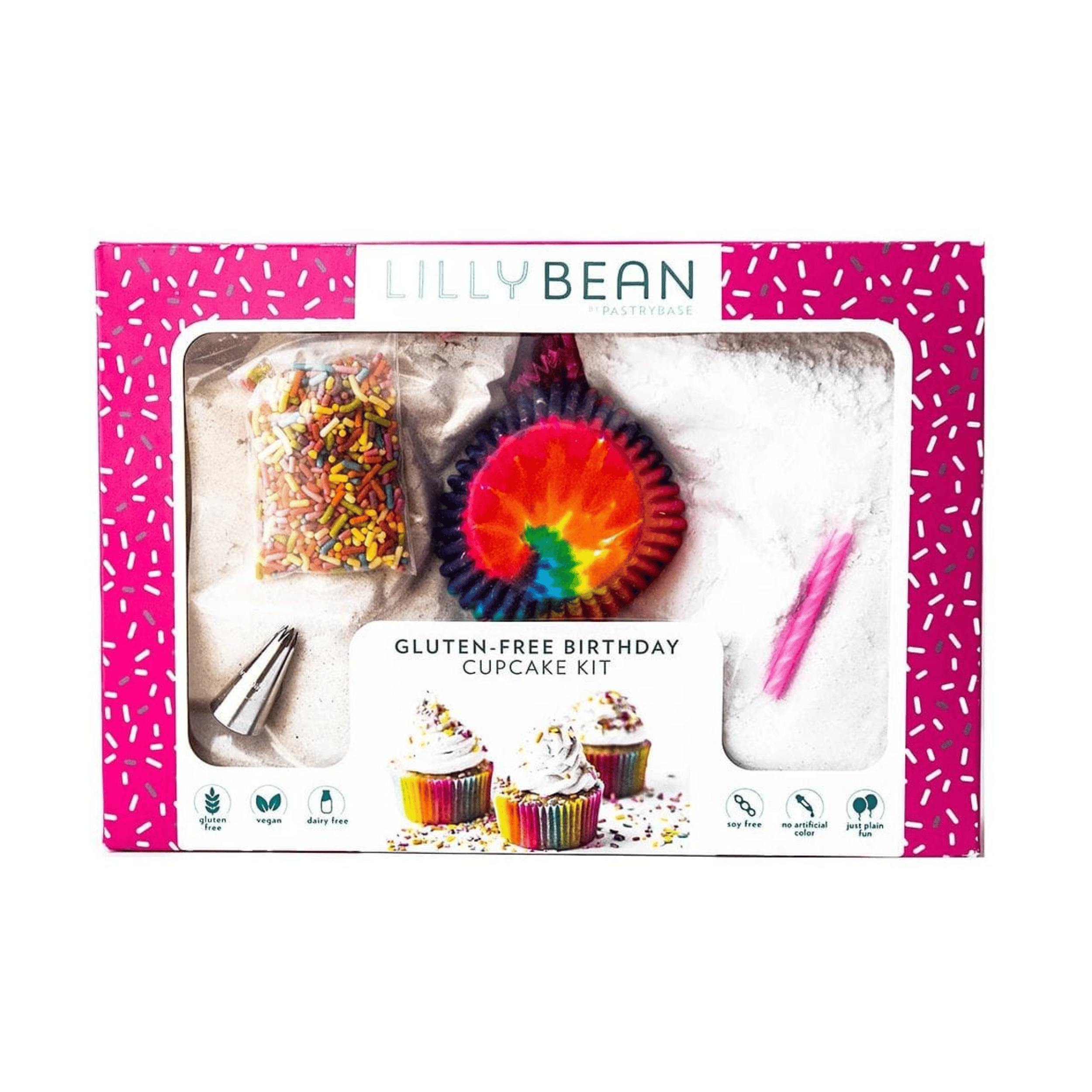LillyBean Birthday Cupcake Baking & Decorating Kit / Gift Box - Gluten-free & Vegan - LillyBean Baking
