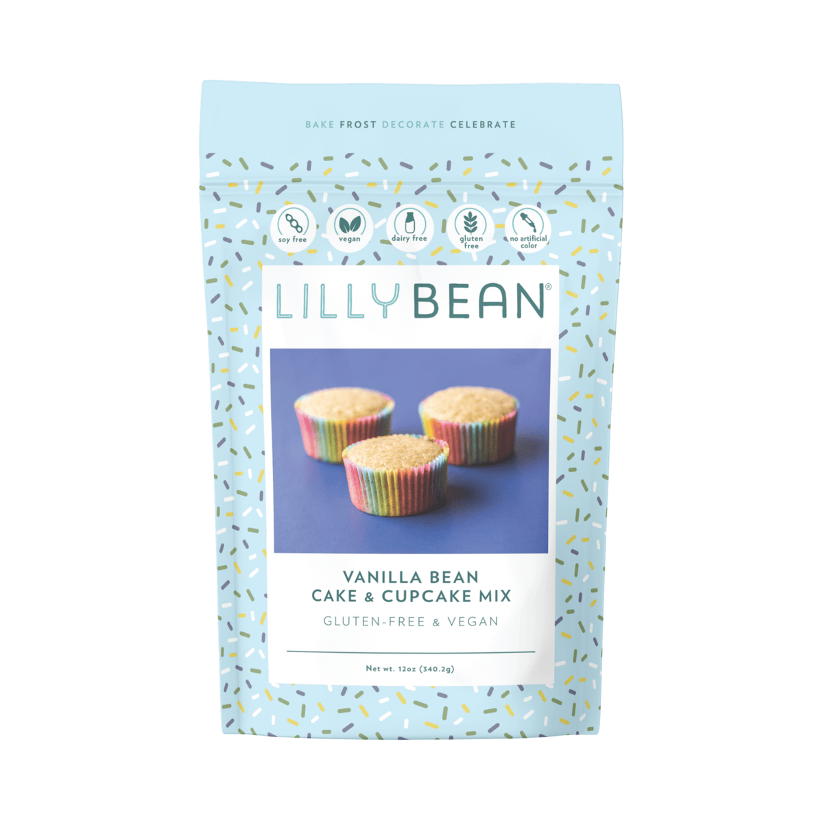 LillyBean Gluten-Free Vanilla Bean Cake & Cupcake Mix - Vegan & Top-9 Allergen-Free - LillyBean Baking