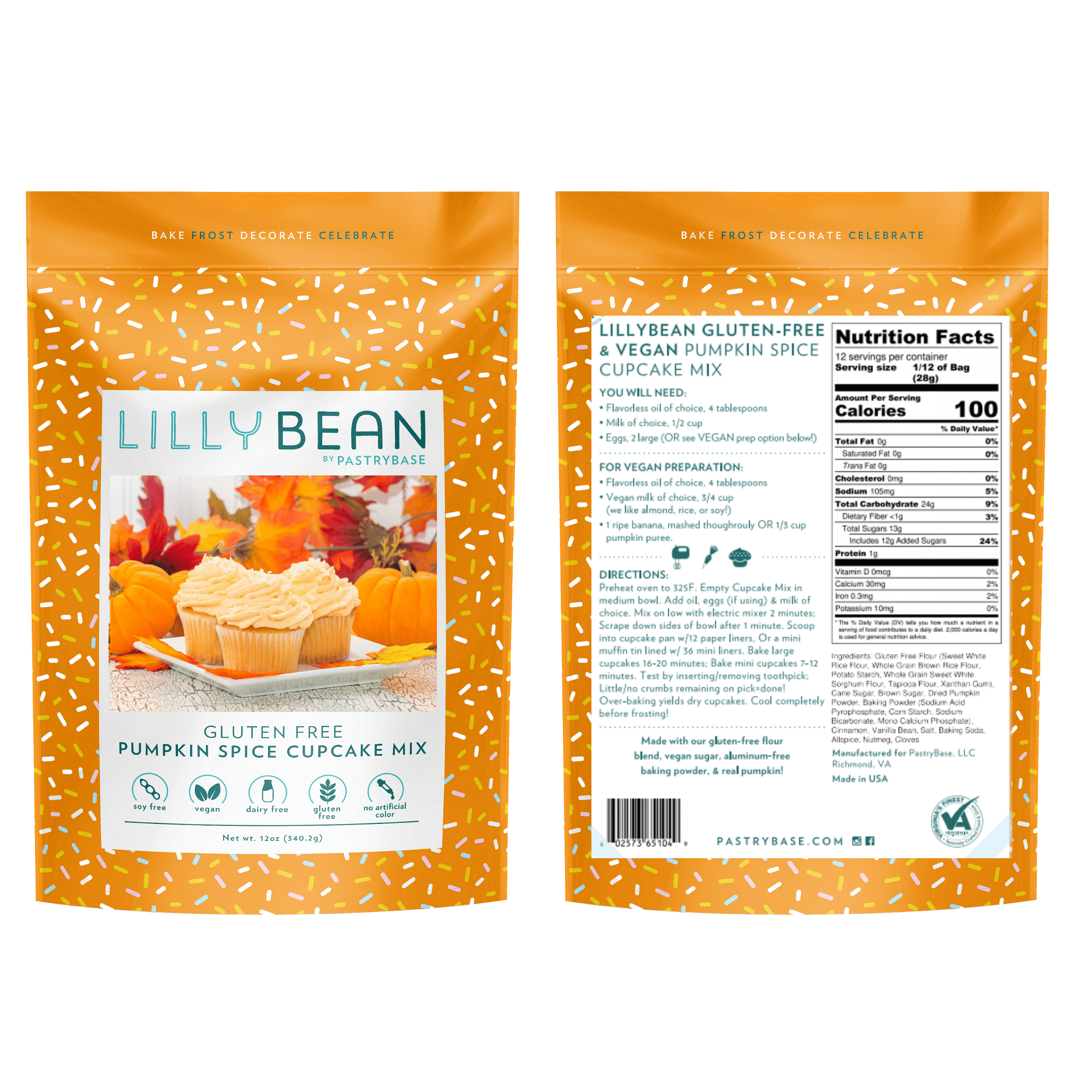 LillyBean Pumpkin Spice Cake & Cupcake Mix (Vegan & GF!) - LillyBean Baking